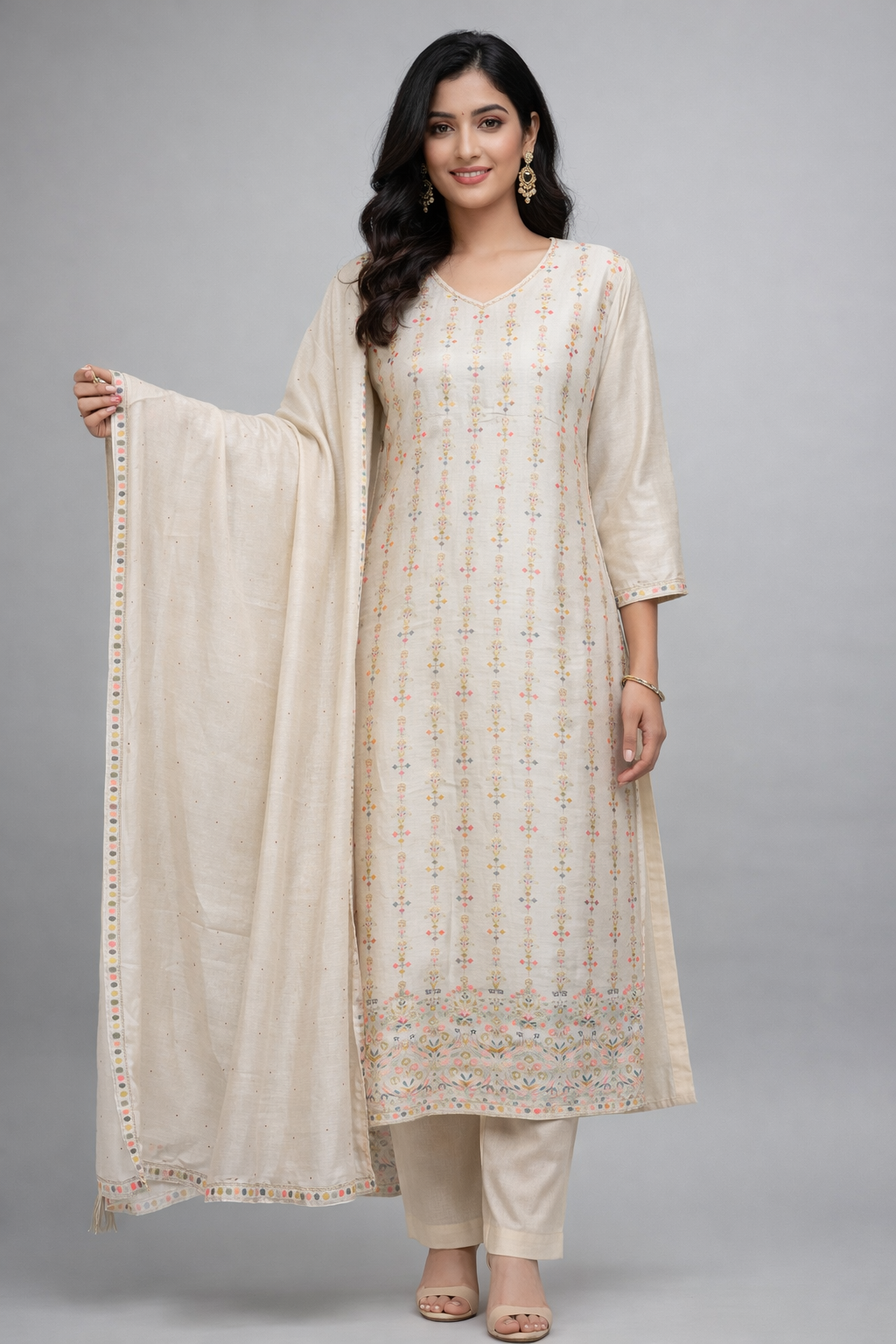 Silk Printed Suit